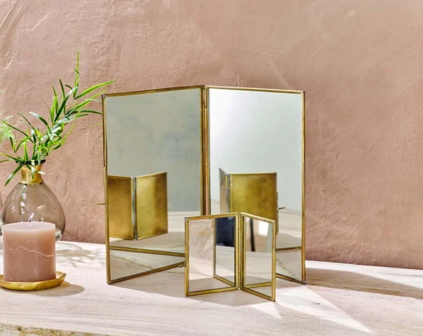 Nkuku Kiko Small Folding Mirror - Compact & Stylish Room Decor 3 Nkuku Kiko Small Folding Mirror