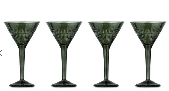 Nkuku Mila Cocktail Glass Emerald - Elegant Drinkware for Modern Homes 1 Nkuku Mila Cocktail Glass Emerald