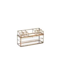 Nkuku Bequai Open Jewellery Box In Antique Brass