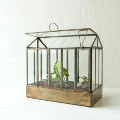 Nkuku Telaga Antique Brass Terrarium Small