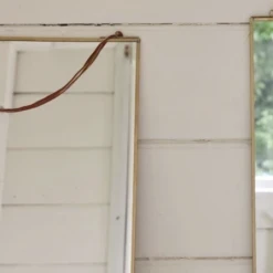 Nkuku Kiko Rectangular Brass Mirror 40 X 25 - Handcrafted Brass Wall Mirror for Modern & Vintage Home Decor 3 Nkuku Kiko Rectangular Brass Mirror 40 X 25