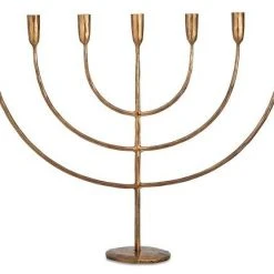 Nkuku Large Antique Brass Mbata Candelabra