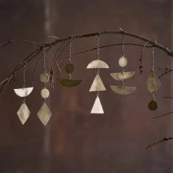 Nkuku Large Tiri Antique Brass Metal Semi Circle And Triangle Decoration