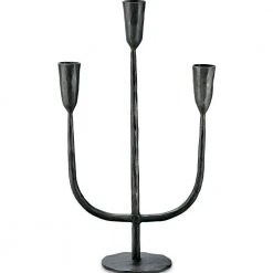 Nkuku Antique Black Mbata Brass Candelabra