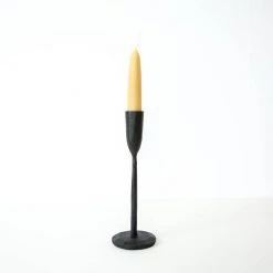 Nkuku Mbata Antique Black Candlestick Small