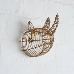 Nkuku Eko Mini Rhinoceros Head In Brass