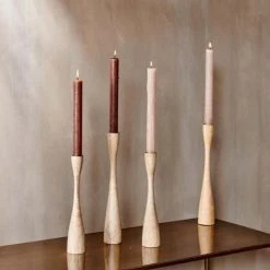 Nkuku Natural Mango Wood Candlestick
