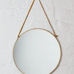 Nkuku Large Round Brass Kiko Mirror