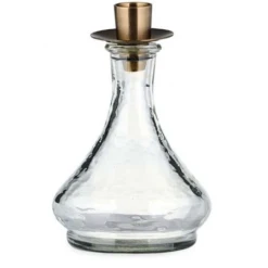 Nkuku Sirsa Glass Tapered Candlestick Clear