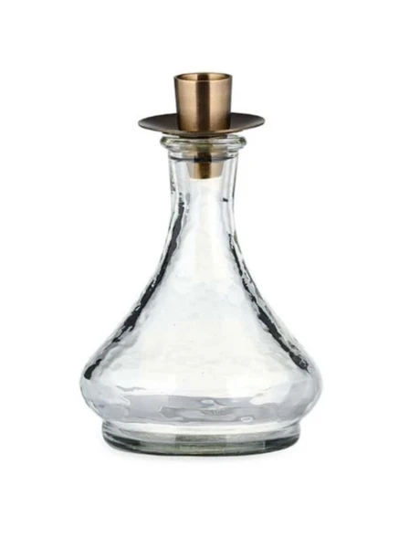 Nkuku Sirsa Glass Tapered Candlestick Clear - Elegant Room Decor 2 Nkuku Sirsa Glass Tapered Candlestick Clear