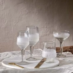 Nkuku Anara Etched Wine Glass Set Of 4
