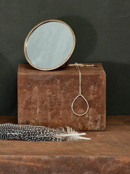 Nkuku Kiko Small Round Standing Mirror - Elegant Room Decor for Modern Homes 1 Nkuku Kiko Small Round Standing Mirror