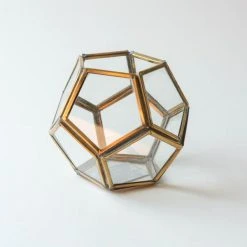 Nkuku Menni Hexagonal Brass Lantern