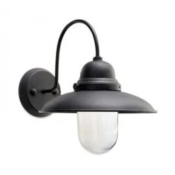 Nkuku Phena Outdoor Swan Neck Metal Wall Lamp - Antique Black