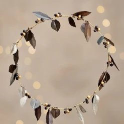 Nkuku Tula Deep Brass Leaf Wreath