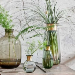 Nkuku Small Miza Glass Vase - Green