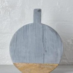 Nkuku Bwari Round Small Marble Board Grey