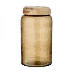 Nkuku Charal Storage Jar In Smoke Brown - Large