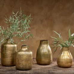 Nkuku Aged Antique Brass Iron Tapered Vase