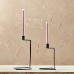 Nkuku Janya Candlestick Antique Black Large