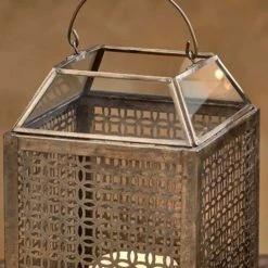 Nkuku Nakko Lantern In Aged Antique Brass