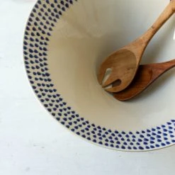 Nkuku Indigo Drop Large Serving Bowl