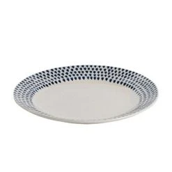 Nkuku Indigo Drop Dinner Plates In Cream & Indigo