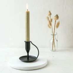 Nkuku Ada Iron Candlestick - Antique Black