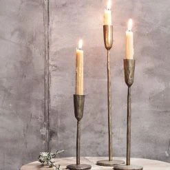 Nkuku Medium Antique Brass Candlestick