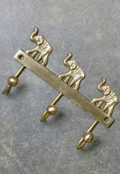 Nkuku Elephant Brass Wall Hooks - Handcrafted Home Decor & Storage Solution 2 Nkuku Elephant Brass Wall Hooks