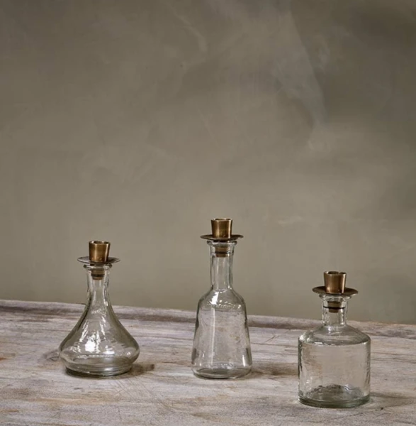 Nkuku Sirsa Glass Tapered Candlestick Clear - Elegant Room Decor 3 Nkuku Sirsa Glass Tapered Candlestick Clear