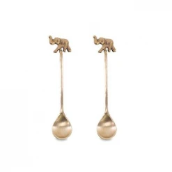 Nkuku Elephant Brass Spoons Set Of 2