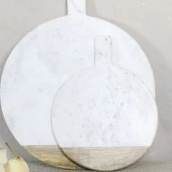 Nkuku White Bwari Round Marble Board