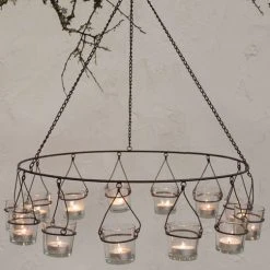 Nkuku Timo Glass Tealight Chandelier - Elegant Room Decor & Candle Holder 5 Nkuku Timo Glass Tealight Chandelier