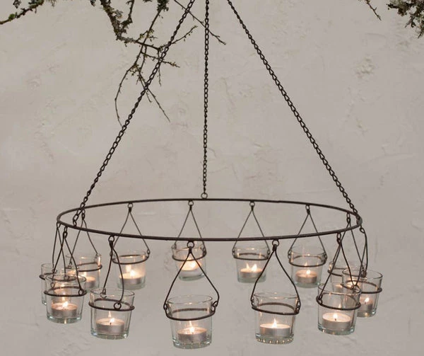 Nkuku Timo Glass Tealight Chandelier - Elegant Room Decor & Candle Holder 3 Nkuku Timo Glass Tealight Chandelier