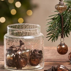 Nkuku Adisa Bauble Jar Antique Gold And Rust