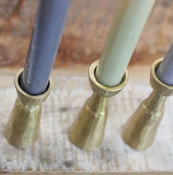 Nkuku Jahi Brass Candlestick - Elegant Handcrafted Candle Holder for Home Decor 2 Nkuku Jahi Brass Candlestick By Nkuku