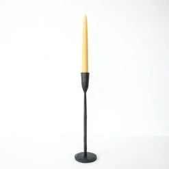 Nkuku Mbata Antique Black Candlestick Medium