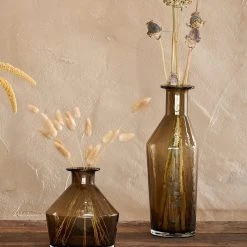 Nkuku Coffee Brown Zaani Glass Vase Large - Handcrafted Home Decor 3 Nkuku Coffee Brown Zaani Glass Vase Large