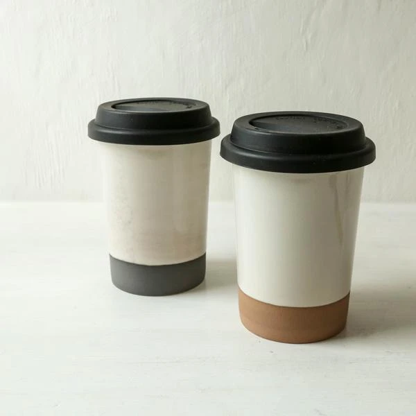 Nkuku Edo Travel Mug Slate - Eco-Friendly Ceramic Travel Mug with Cork Lid 4 Nkuku Edo Travel Mug Slate