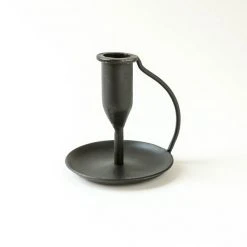 Nkuku Ada Iron Candlestick - Antique Black