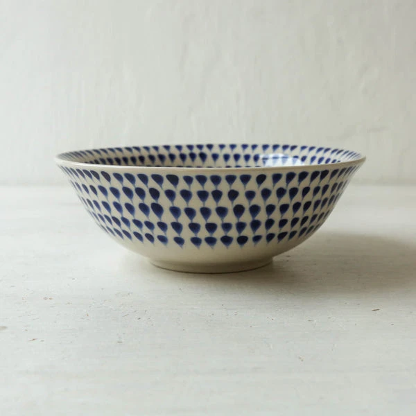 Nkuku Indigo Drop Cereal Bowl - Handcrafted Ceramic Tableware for Breakfast & Snacks 2 Nkuku Indigo Drop Cereal Bowl