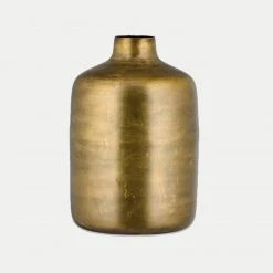 Nkuku Aged Antique Brass Boro Iron Straight Vase Large