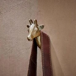 Nkuku Giraffe Wall Hook Brass