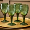 Nkuku Mila Wine Glasses Dark Emerald Set Of 4