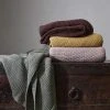 Nkuku Moss Stitch Cotton Throw Dusky Pink