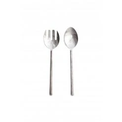 Nkuku Sirkali Brushed Silver Salad Servers