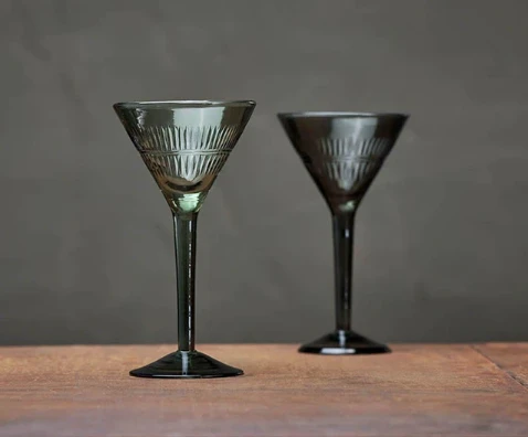 Nkuku Mila Cocktail Glass Emerald - Elegant Drinkware for Modern Homes 2 Nkuku Mila Cocktail Glass Emerald