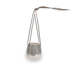 Nkuku Matamba Lines Ceramic Hanging Planter Small