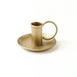 Nkuku Amri Iron Candlestick - Antique Brass